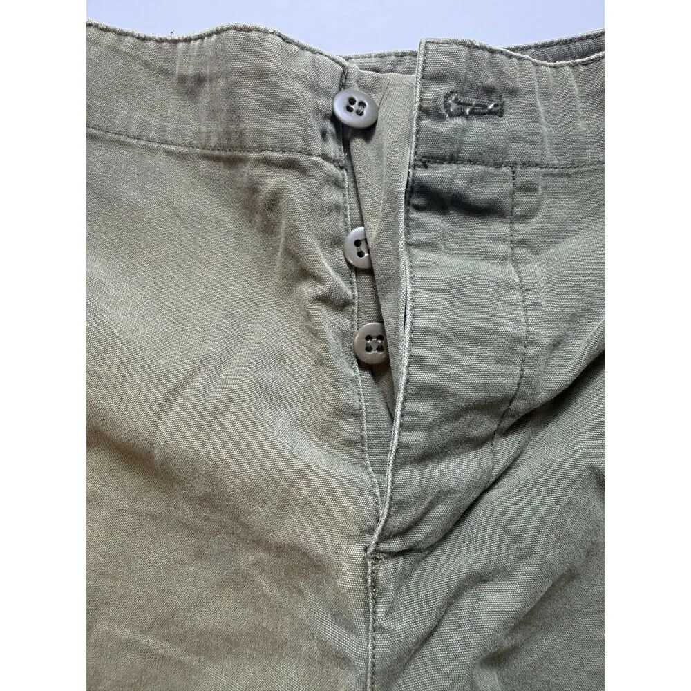J.Crew Factory Olive Green Utility Cargo Shorts Women's Size 4 Button Fly